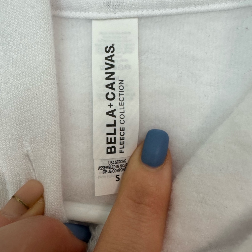 Bella Canvas White Fleece Hoodie - Picture 3 of 3